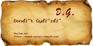 Donát Győző névjegykártya